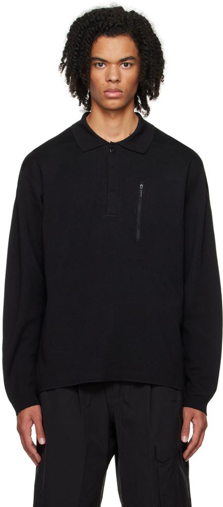 DESCENTE Black Fusion Knit Polo