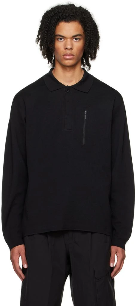 DESCENTE Black Fusion Knit Polo 1