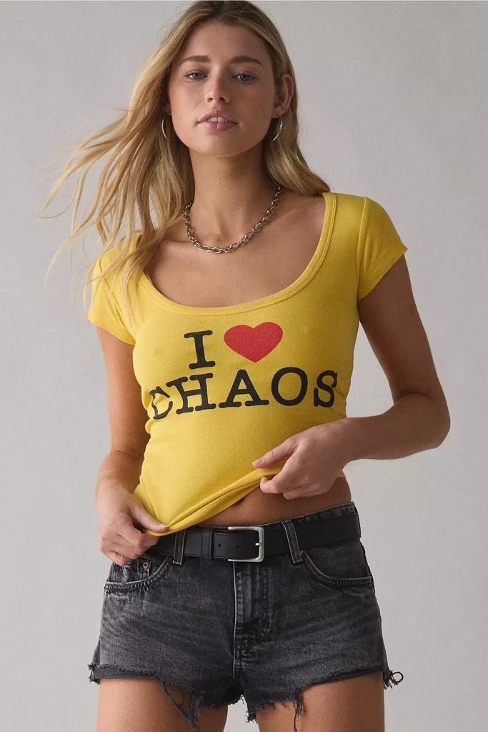 Urban Outfitters I Heart Chaos Graphic Scoop Neck Baby Tee 2