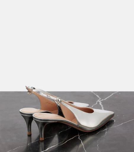 Gianvito Rossi 55 metallic leather slingback pumps 2