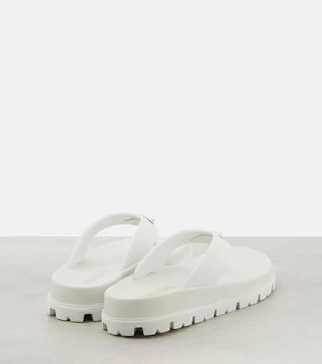 Prada Leather-trimmed thong sandals 3