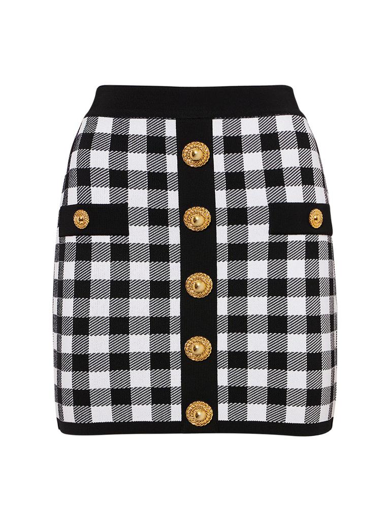 【送料&関税込】Balmain Monogram Knit Short Skirt Balmain Monogram Knit Mini Skirt | INTERMIX®
