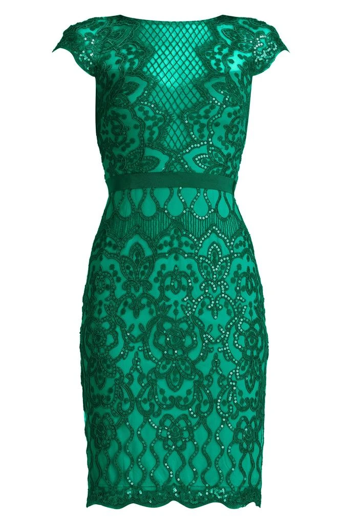 Tadashi Shoji Sequin Lace Body-Con Cocktail Dress 4