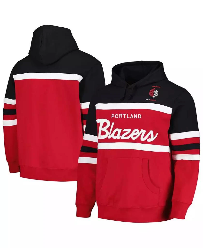 Mitchell & Ness Men's Red/Black Portland Trail Blazers Head Coach Pullover Hoodie 1