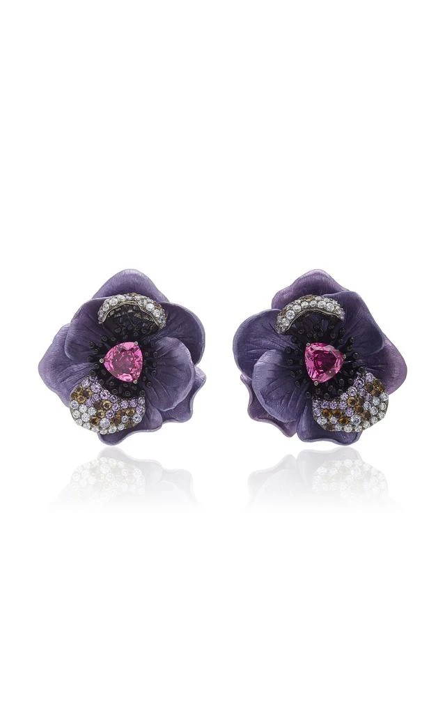 Anabela Chan Anabela Chan - Bloom 18K Yellow Gold Multi-Stone Earrings - Purple - OS - Moda Operandi - Gifts For Her 1