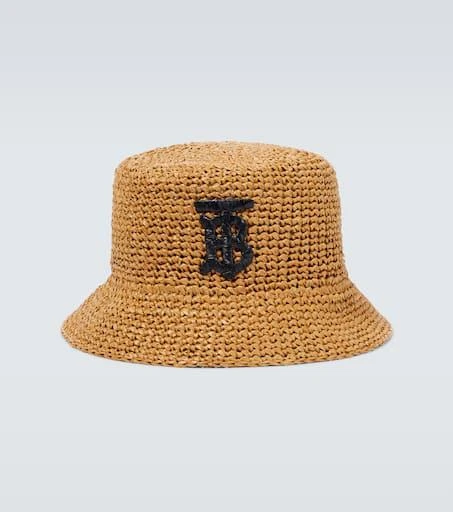 Burberry TB raffia-effect bucket hat 1