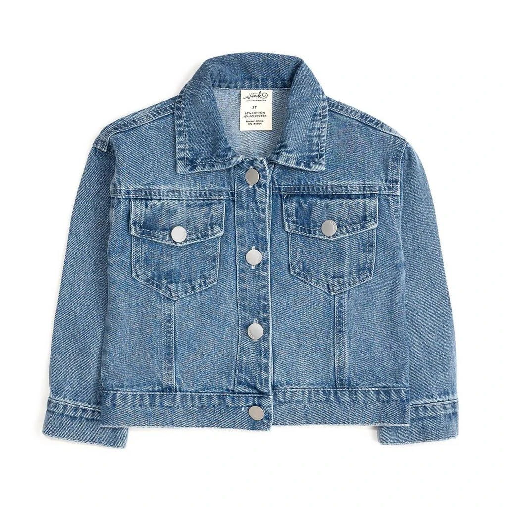 SWEET wink Girls’ Sequin Football Denim Jacket In Blue