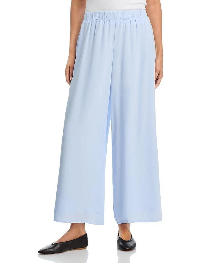 Eileen Fisher Silk Georgette Crepe Wide Leg Pants