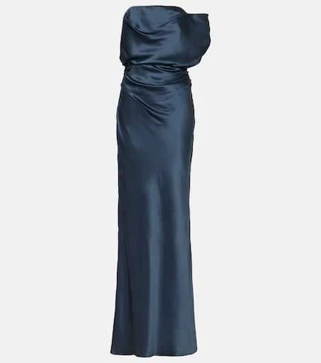 The Sei Draped silk satin gown 1