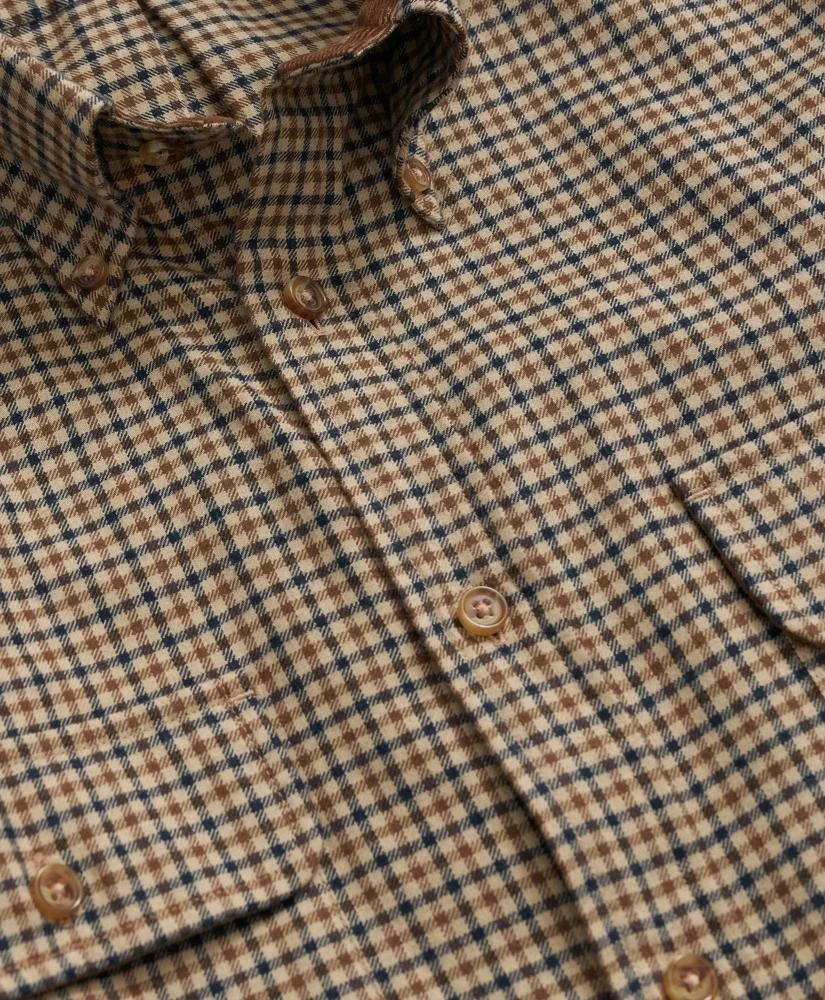 Brooks Brothers Cotton-Cashmere Sport Shirt in Checked Flannel 2