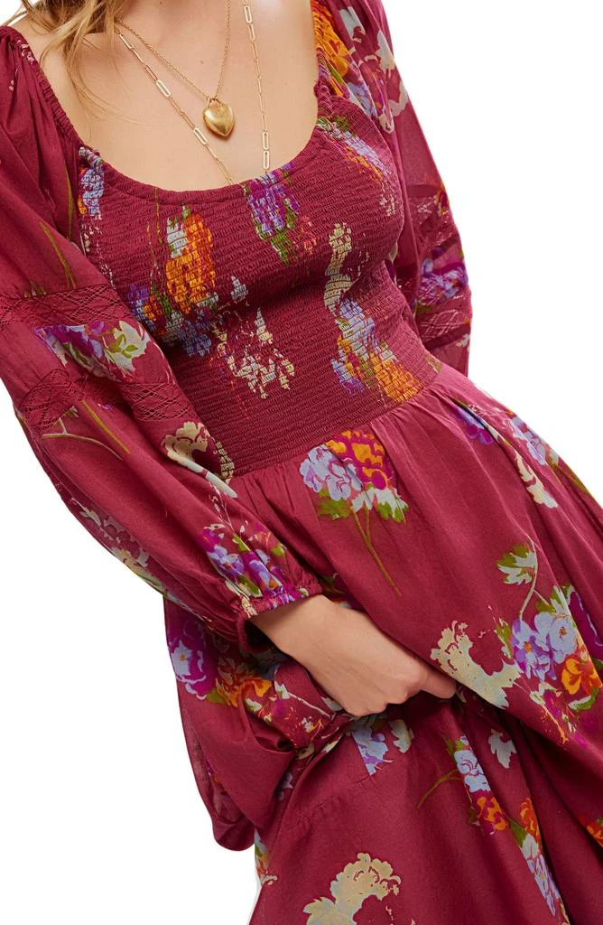 Free People Morning Glory Floral Smocked Long Sleeve Maxi Dress 4