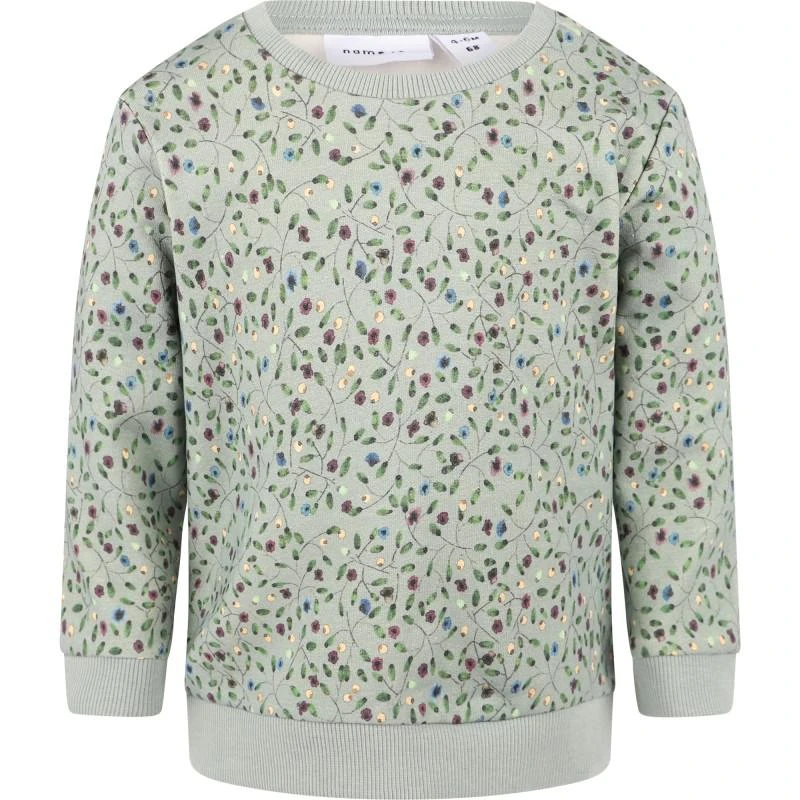 NAME IT® Floral print sweatshirt and sweatpants set in dusty green 2
