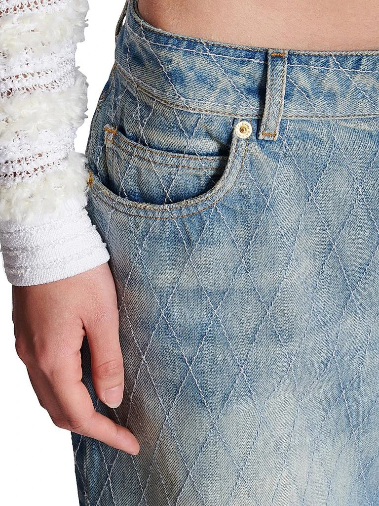 Balmain Quilted Straight-Leg Jeans 8