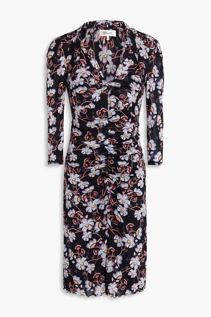 Diane von Furstenberg Elena ruched stretch-mesh mini dress