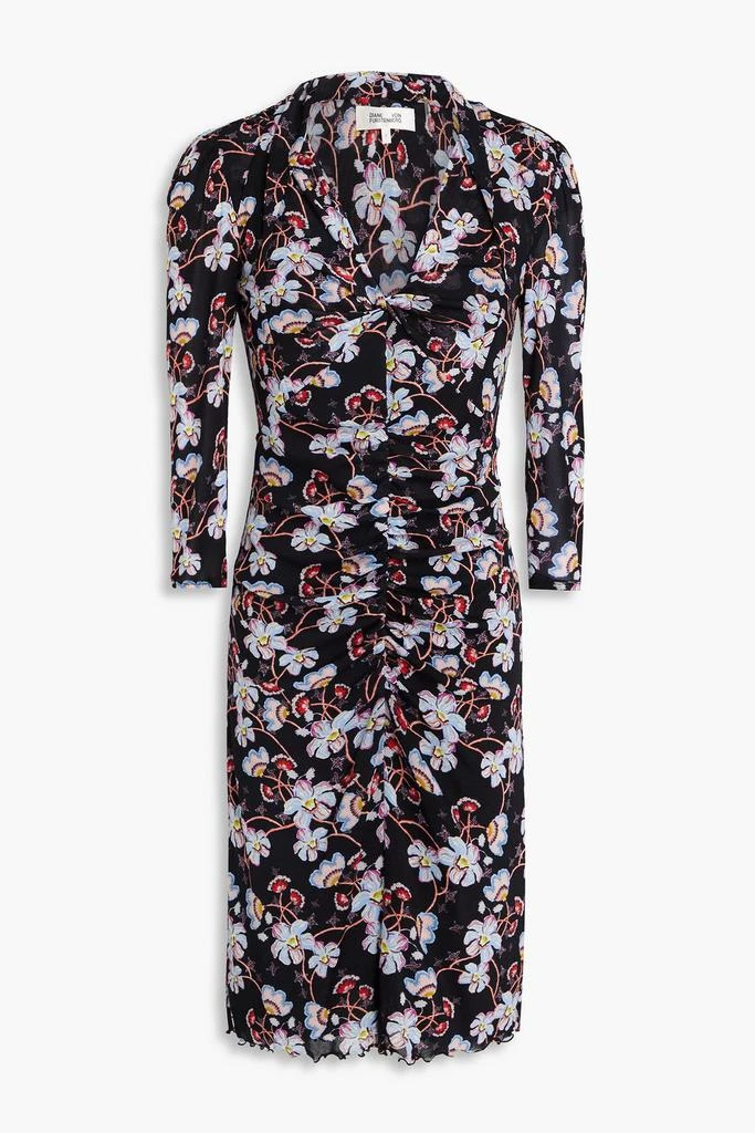 Diane von Furstenberg Elena ruched stretch-mesh mini dress 1