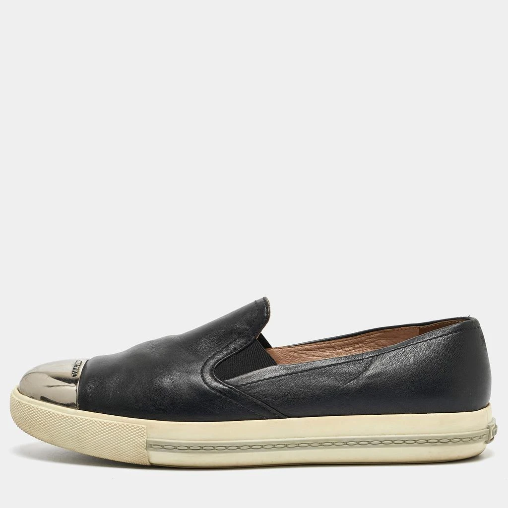 Miu Miu Miu Miu Black Leather Slip On Sneakers Size 41 1