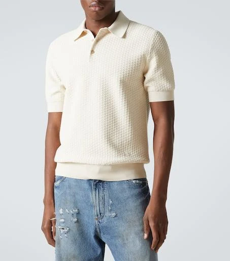 Dolce 
Gabbana DG knitted cotton polo shirt 3