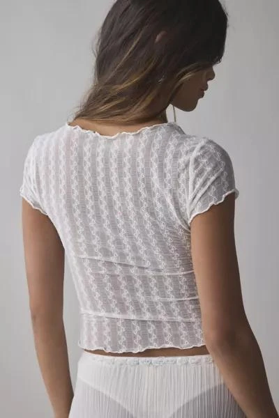 Kimchi Blue Kimchi Blue Anabella Textured Sheer Mesh Lettuce-Edge Top 3