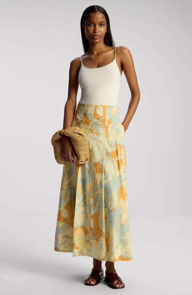 A.L.C. Eve Pleated Linen Blend Maxi Skirt 3