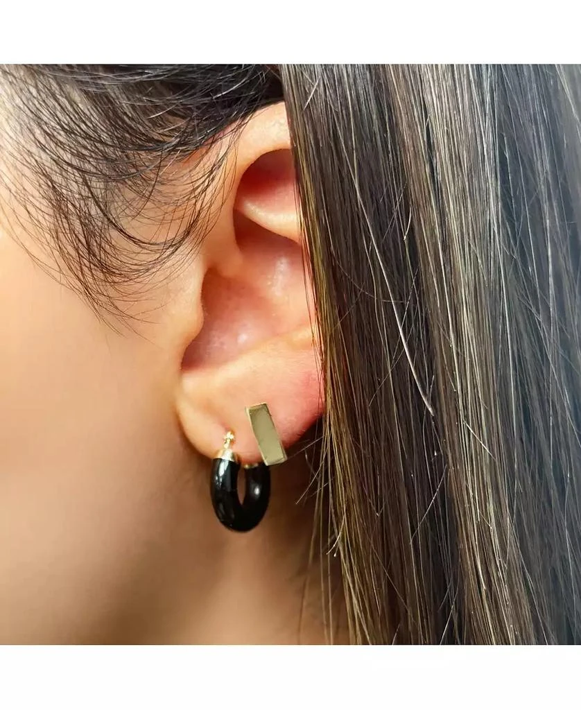 The Lovery Onyx Hoop Earrings 15 millimeters 6