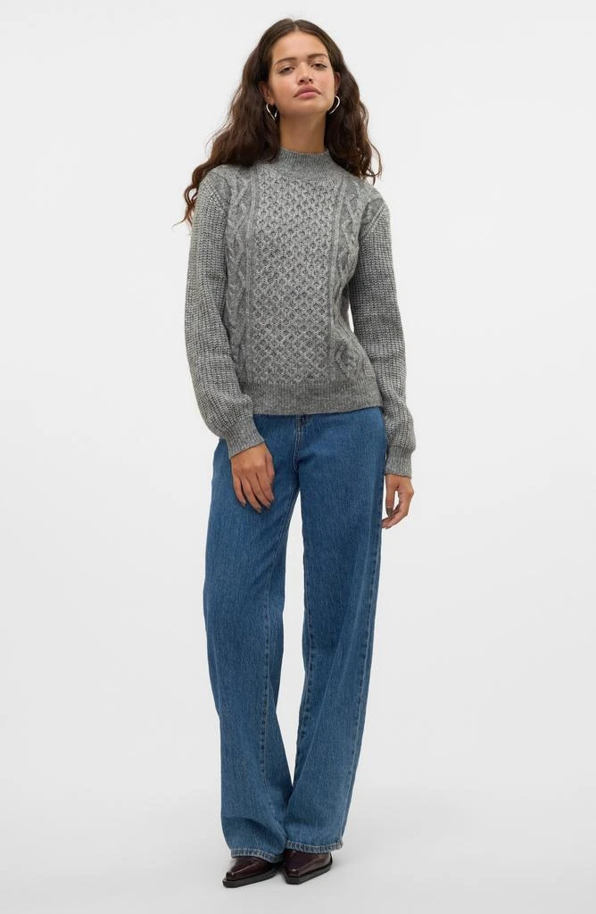 VERO MODA Universe Mock Neck Cable Sweater 5
