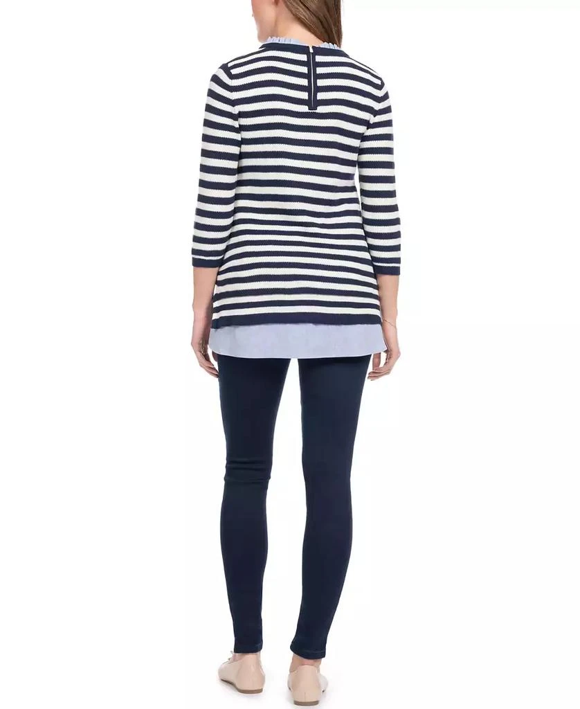 Seraphine Women's Cotton Maternity Nursing Sweater with Detachable Collar 7