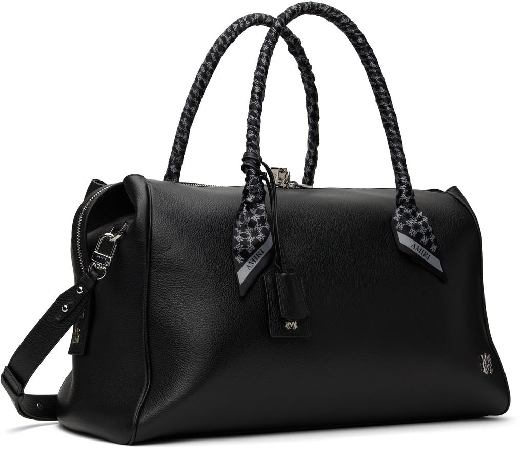 AMIRI Black Pebbled Leather Weekender Duffle Bag - Travel Bags