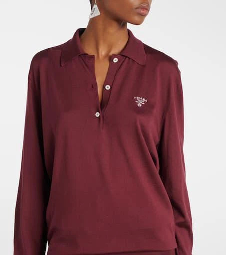 Prada Logo silk polo shirt 4