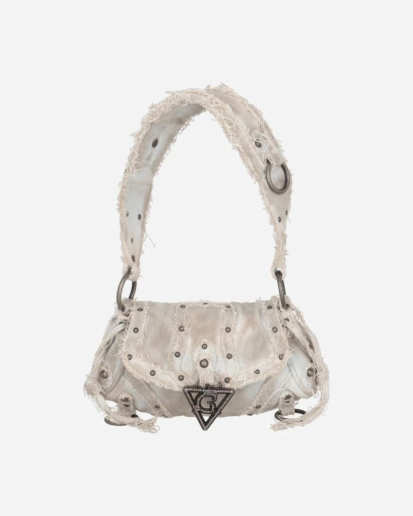 Guess USA Distressed Denim Shoulder Bag White 1