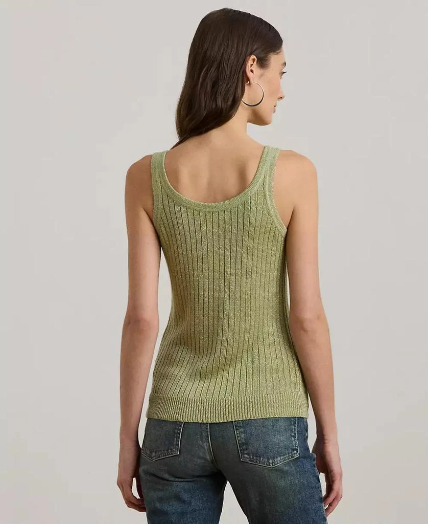 Ralph Lauren Women's Metallic Rib-Knit Sweater Tank Top 2