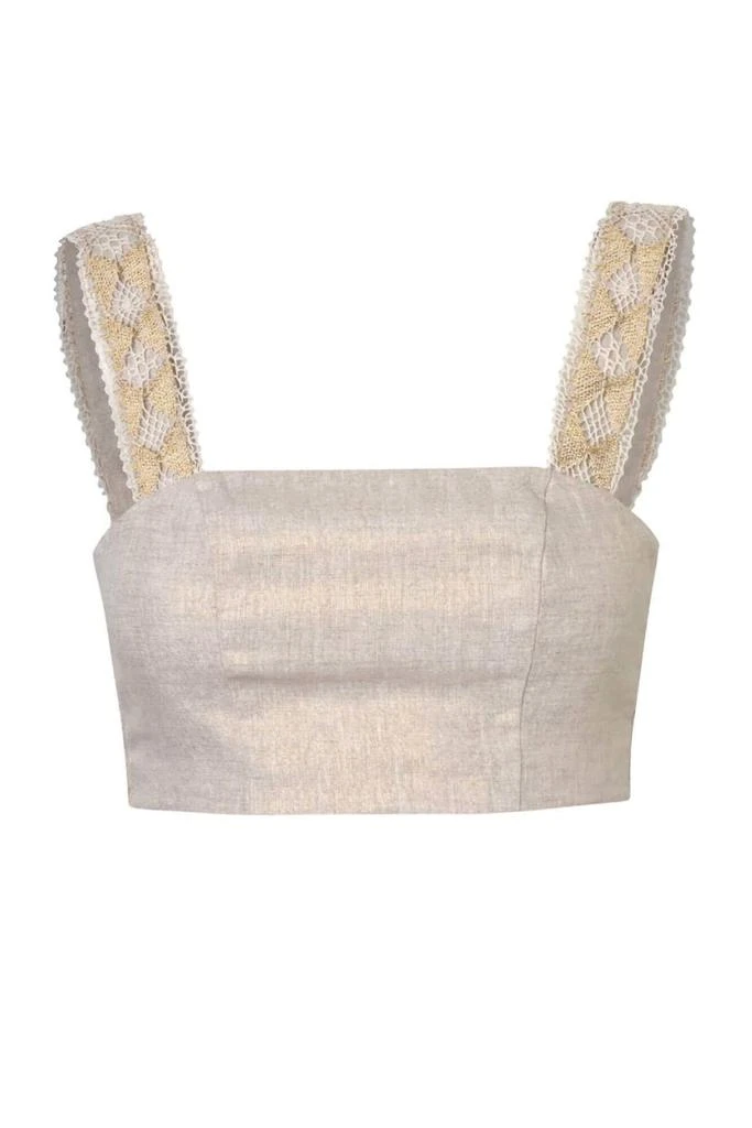 Waimari Marie Linen Top In Gold 3
