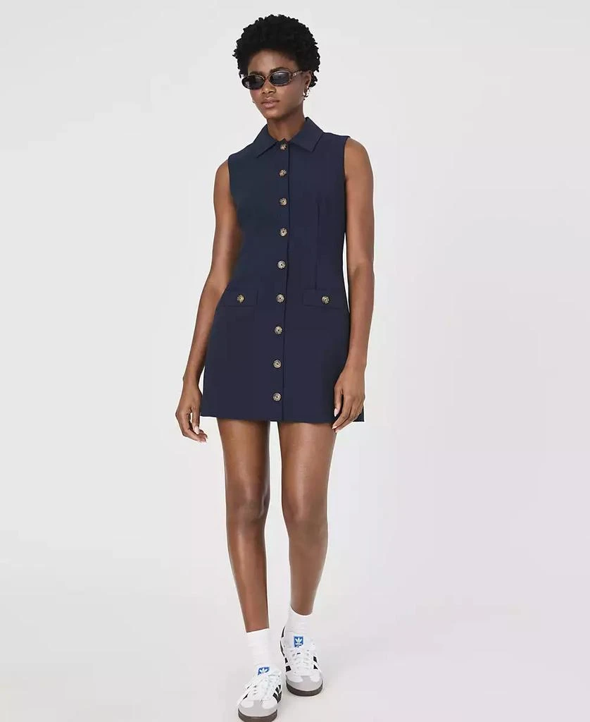 French Connection Women's Azra Twill Sleeveless Shirtdress 7