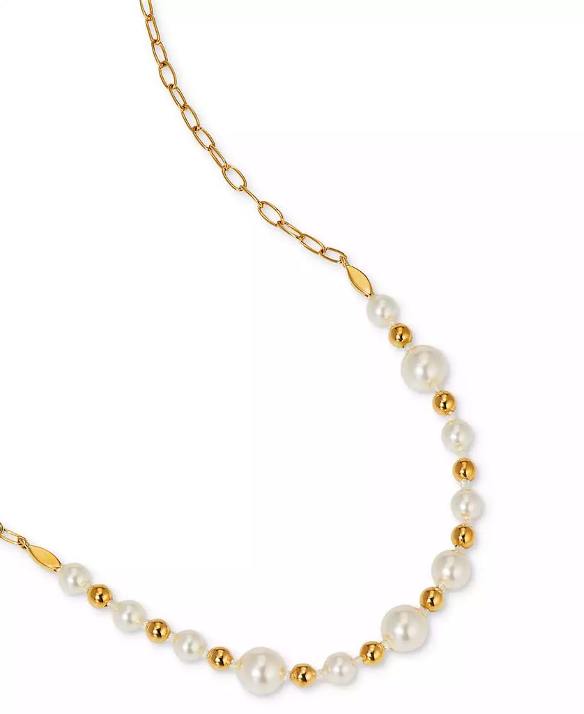 Nadri AJOA by 18k Gold-Plated Imitation Pearl Statement Necklace, 16" + 2" extender