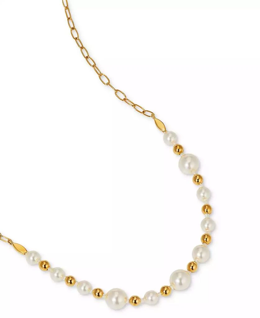 Nadri AJOA by 18k Gold-Plated Imitation Pearl Statement Necklace, 16" + 2" extender 2