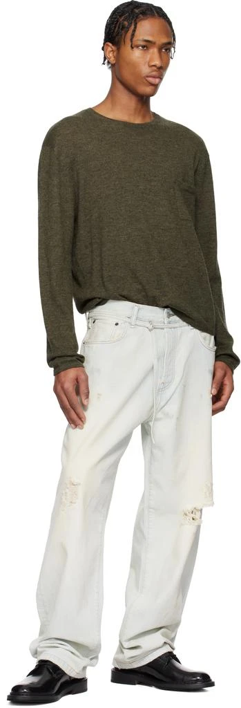 Acne Studios Khaki Crew Neck Cashmere Sweater 4