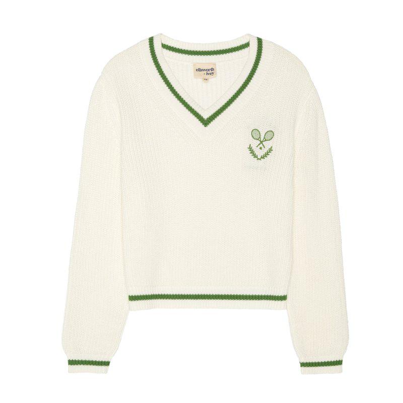 Ellsworth + Ivey Varsity Tennis Club V-Neck Sweater