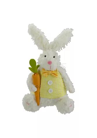 Northlight 14 Plush White Sitting Easter Bunny Rabbit Holding A Carrot Spring Figure