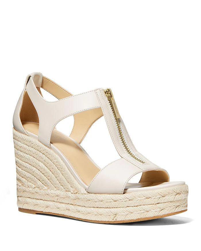 Michael Kors Women's Berkley Front Zip Espadrille Wedge Heel Platform Sandals 1