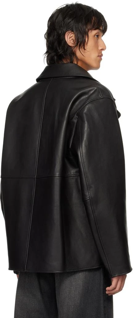 stein Black Short Bonded Reversible Leather Jacket 3