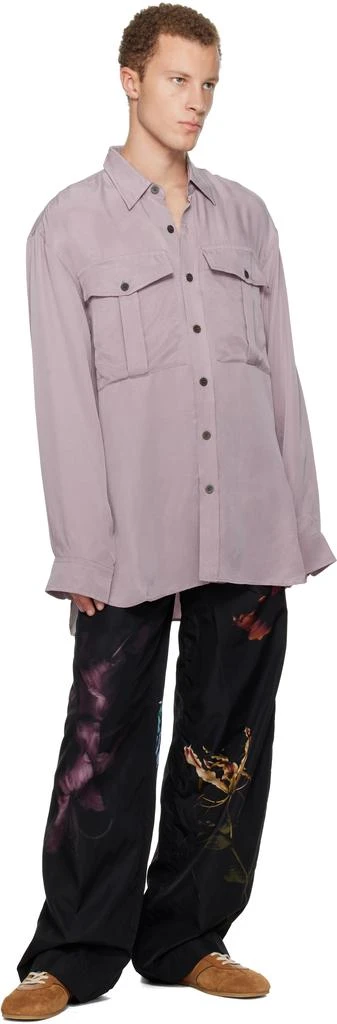 Dries Van Noten Purple Oversized Cupro Shirt 4