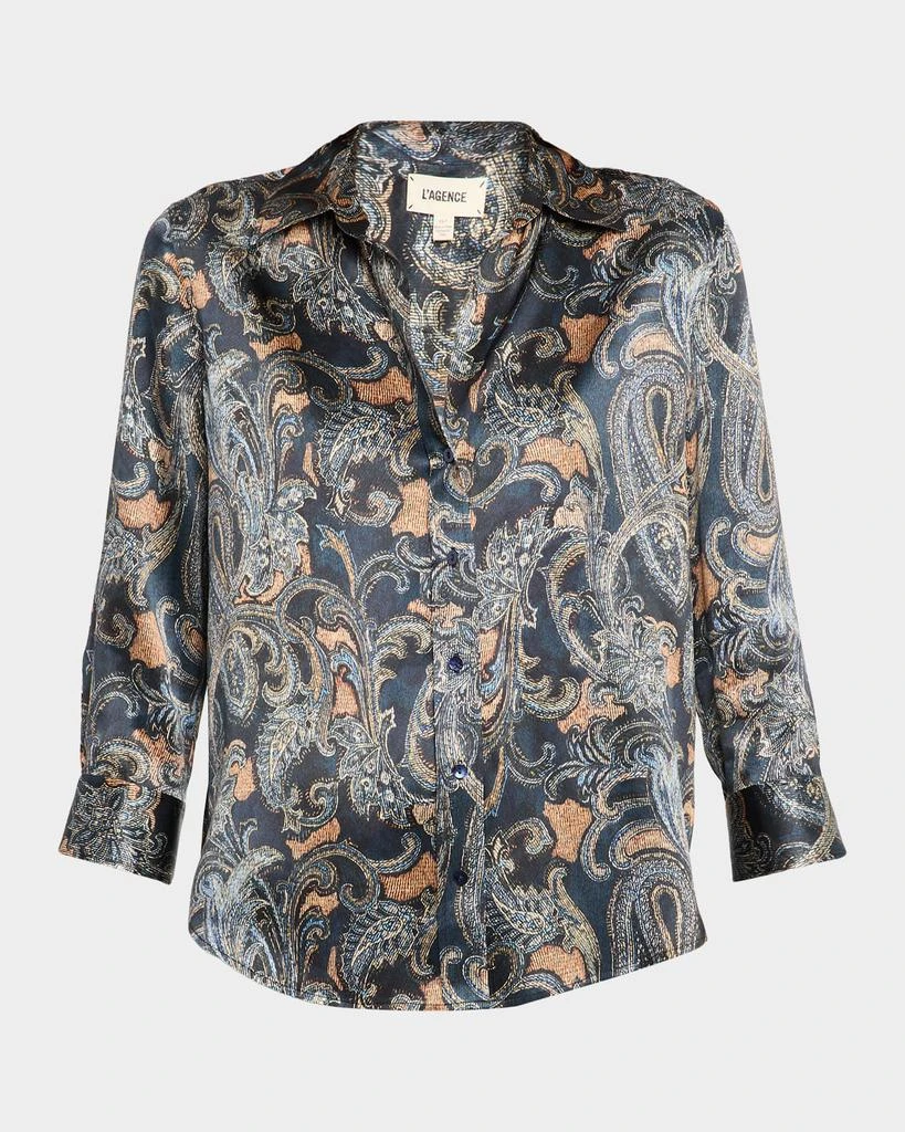 L
Agence Multi-Etched Paisley Dani Silk Blouse 1
