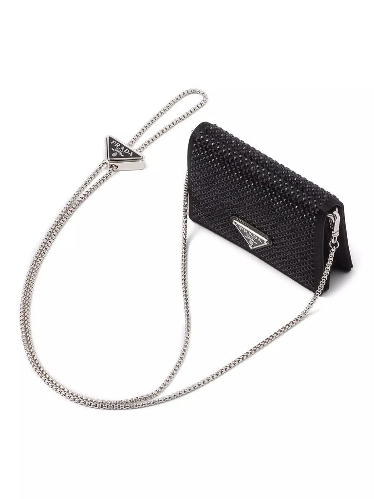 Prada Cardholder with Shoulder Strap and Crystals 1
