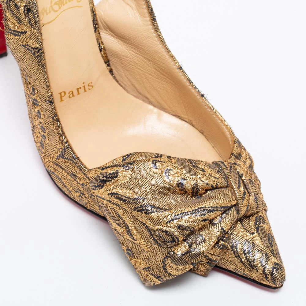 Christian Louboutin Christian Louboutin Gold Brocade Fabric Kirazissimo Slingback Sandals Size 37.5 7