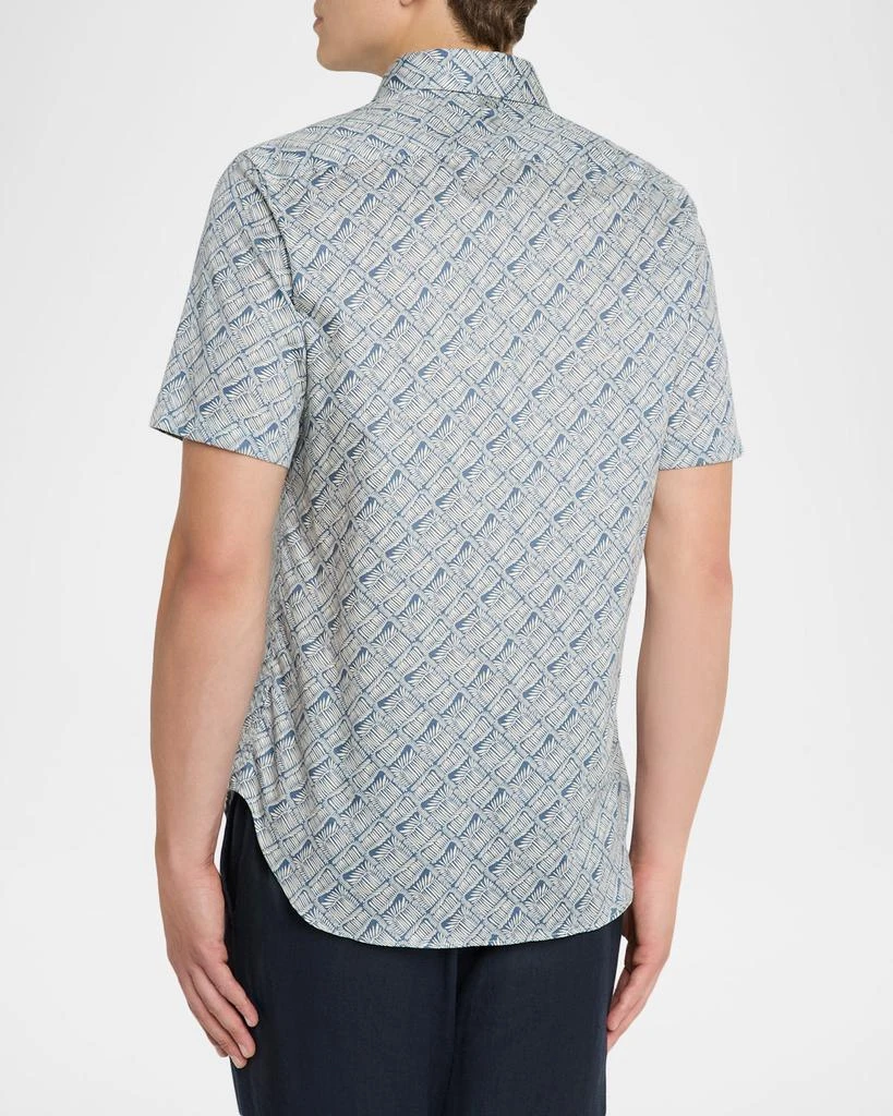 Canali Men
s Printed Cotton Short-Sleeve Shirt 3