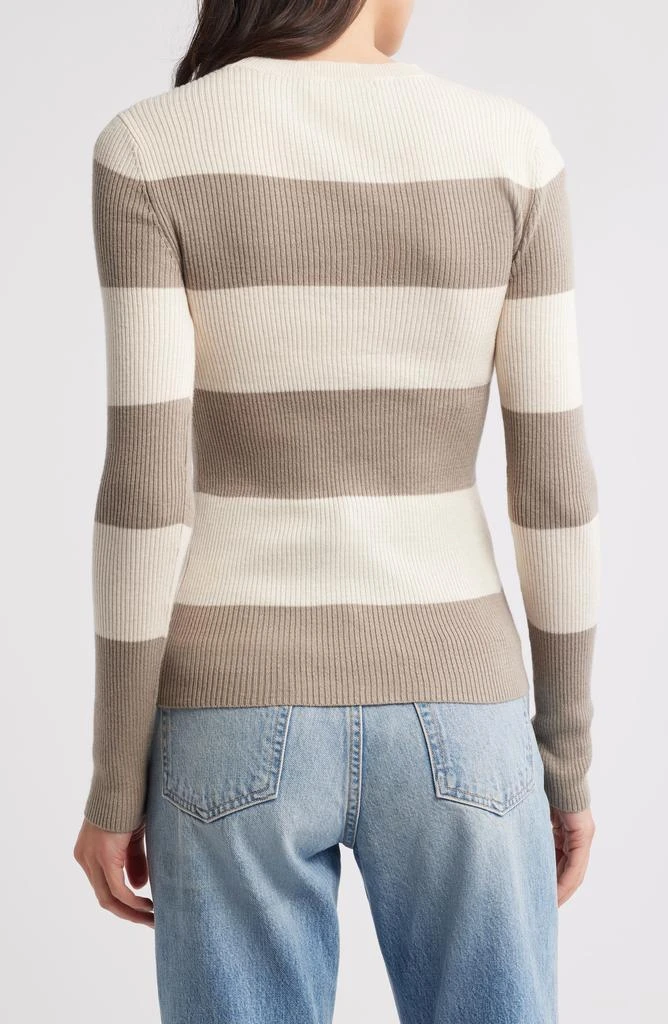 Treasure & Bond Crewneck Cotton Blend Rib Sweater 2