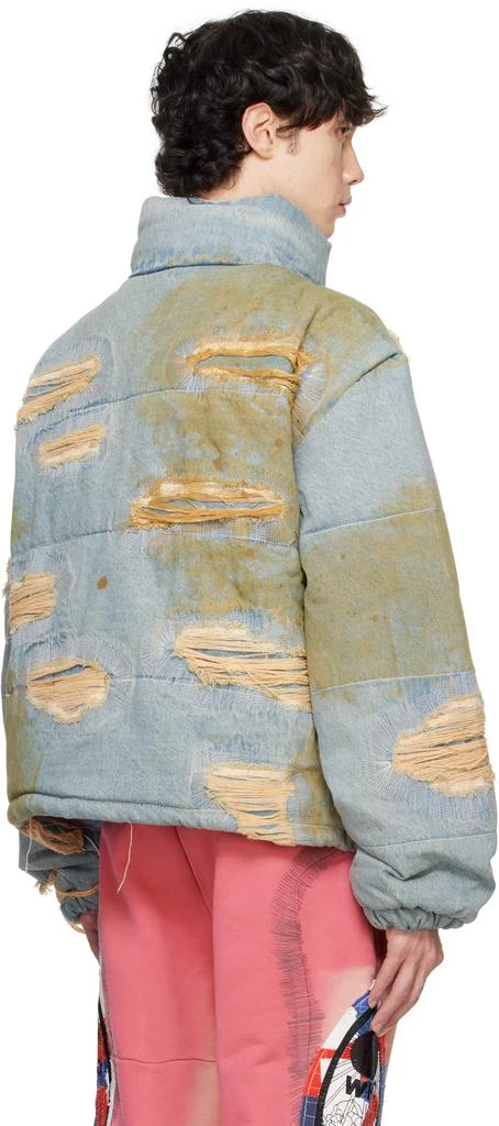 Who Decides War Blue Vintage Bomber Denim Jacket 3
