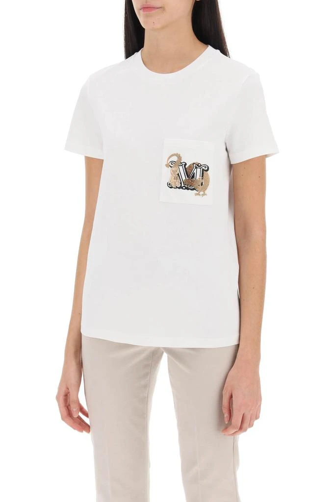 MAX MARA elmo t-shirt with embroidered pocket 4