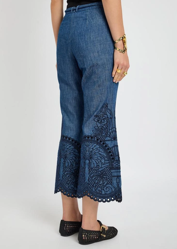 Zimmermann Coco embroidered chambray trousers 3