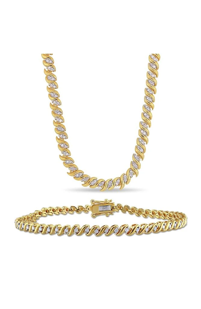 DELMAR Twisted Diamond Necklace & Bracelet Set - 1.5ct.