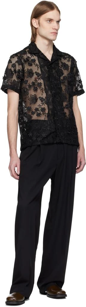 CMMN SWDN Black Omari Double Pleated Trousers 4